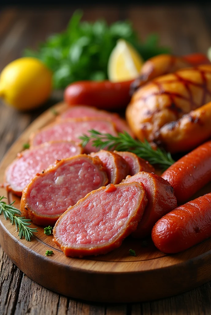 pork fillet, chicken and chorizo; table