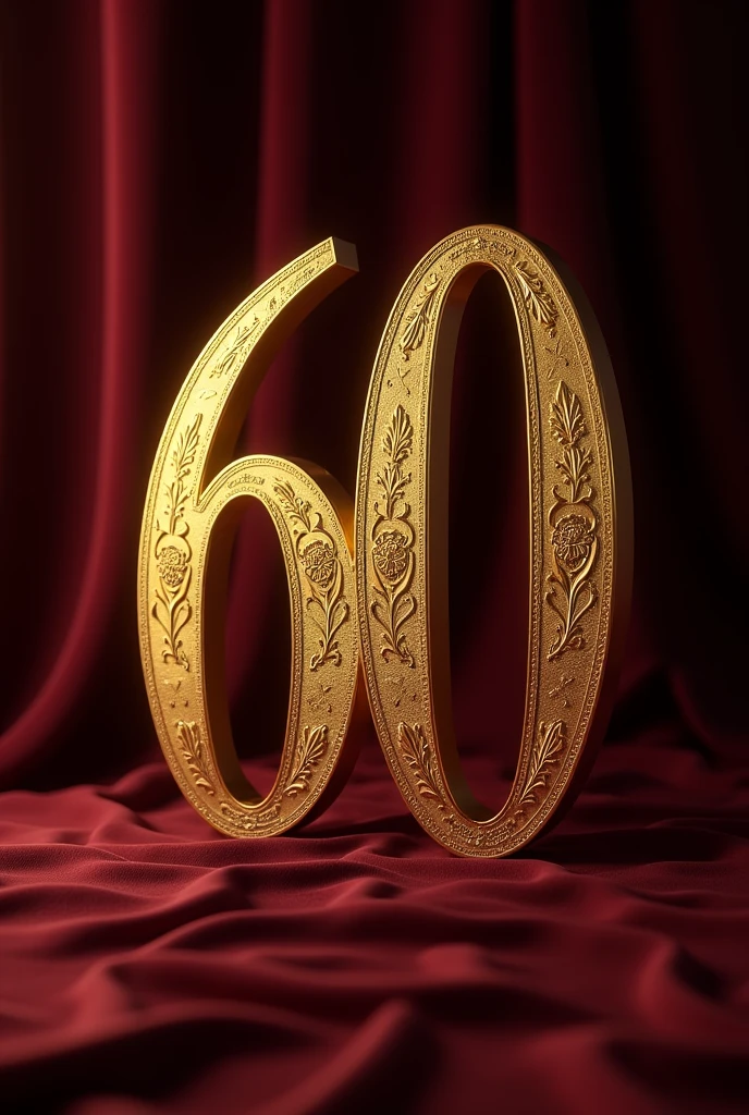 generate an image of the commemorative number 60 in gold