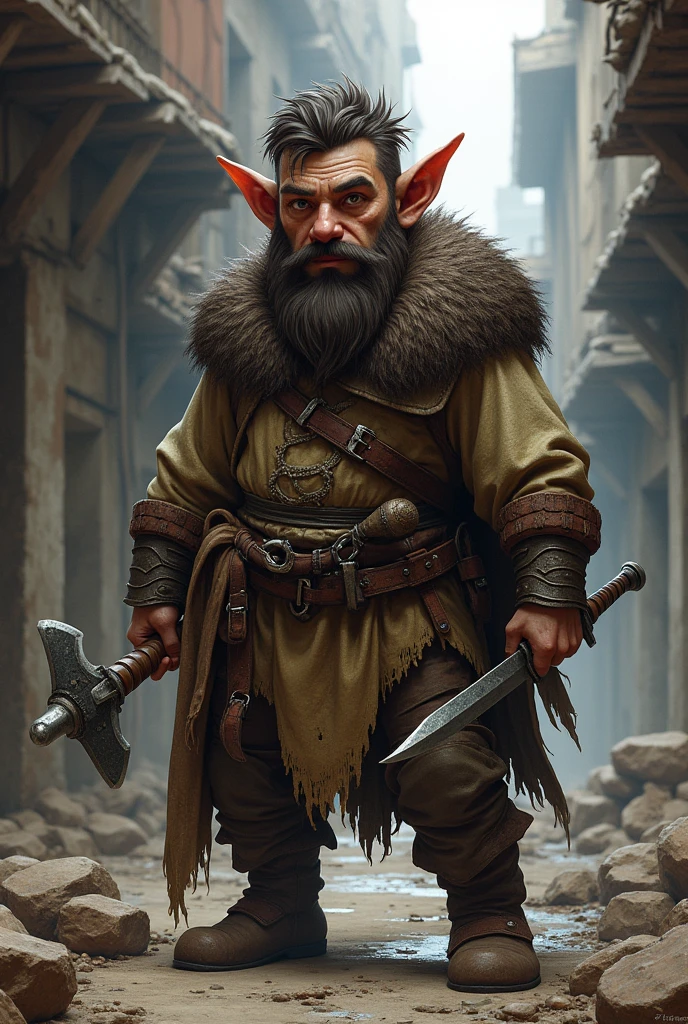 Race Halfling Bearded Skills: killer man height : 1,00 dark brown hair short hair brown eyes dark white skin age 25