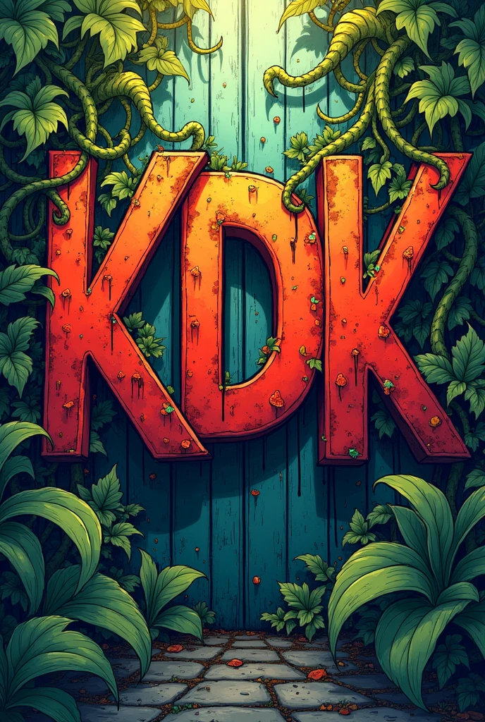 A “KDK” graffiti based on the album cover of where weed grows around the bus letters 
