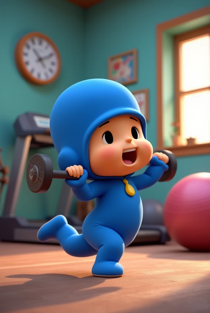 make the image of pocoyo at the gym