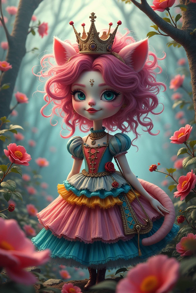 create a character inspired by alice in wonderland by combining a little of each character