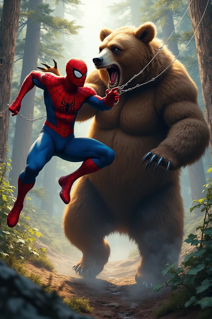 Spider man fight bear