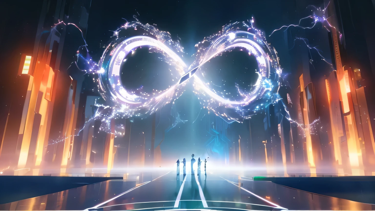there is a picture of a group of people standing on a track, infinity time loop, infinite quantum portal, the concept of infinity, 3840 x 2160, 3840x2160, infinite, infinity, infinite in extent, interstellar infinity portal, infini - d - render, infinite power, the infinite