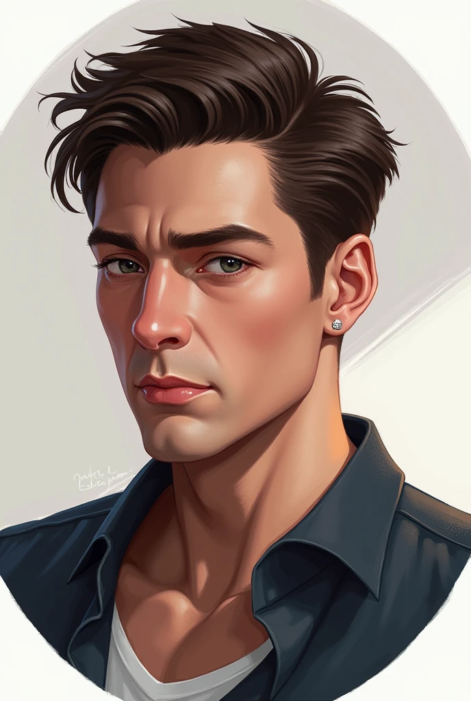 A fanart of a person who wants to put a profile picture of a male drawing in a small version