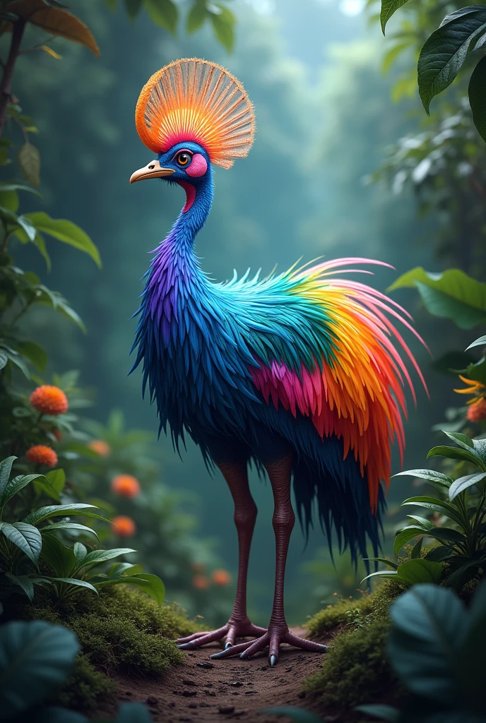 cassowary of different colors