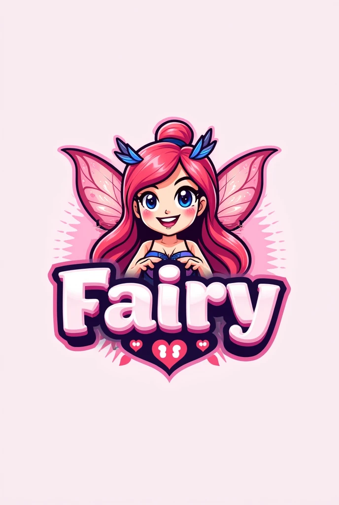 Team logo with name winks and four pink fairy cartoon style
