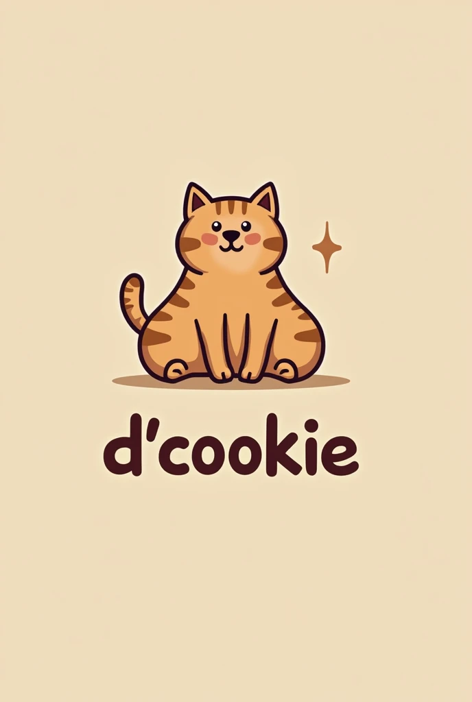 A logo with the name D&#39;cookie that I have a cat