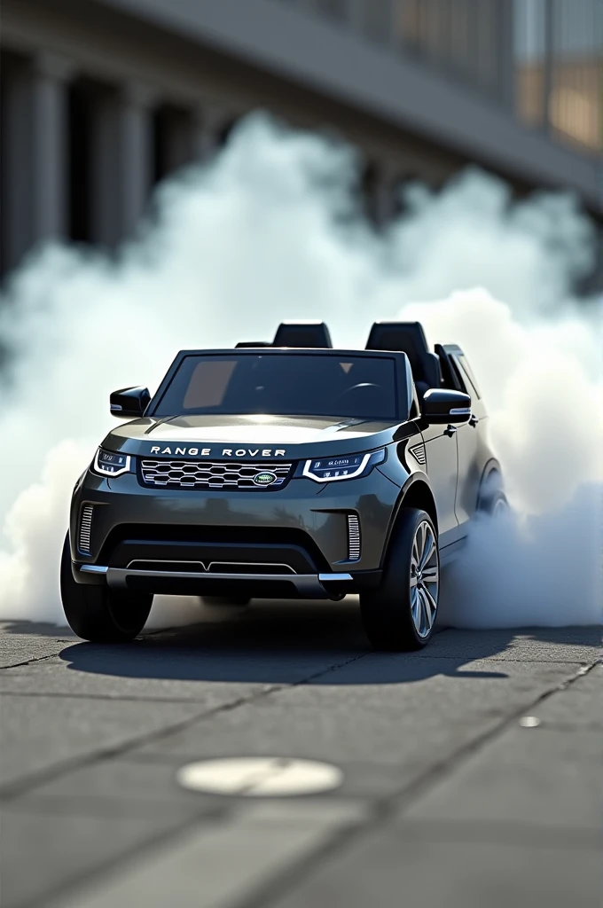 Une voiturette d'enfant range rover discovery 12 Volts qui fait un burnout !