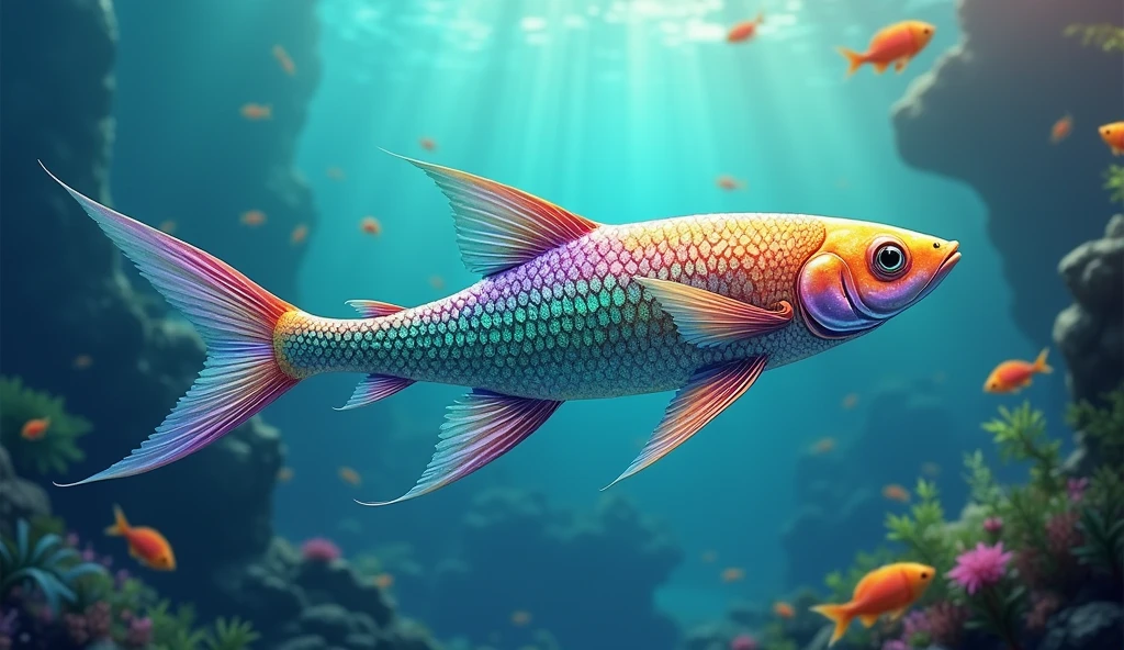 long colorful fish