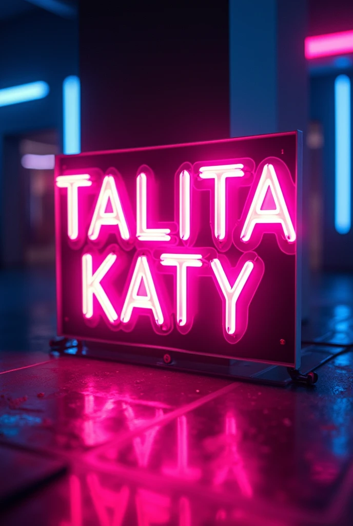 Nome Talita e Katy em neon