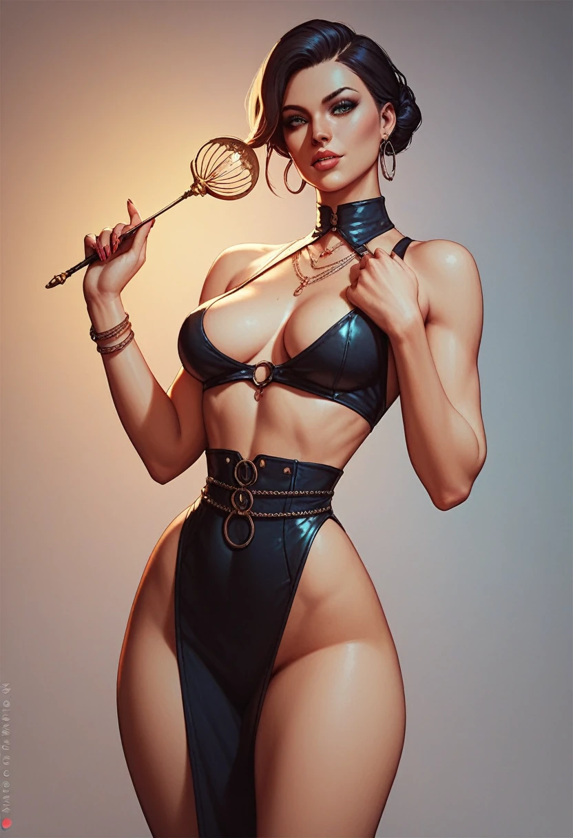1 girl, sexy girl, wide hips, pin up style, half body, medium breasts, thin waist, slender build, cartoon, pinup