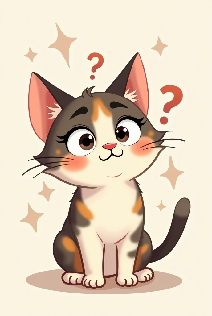 A confused cat cartoon