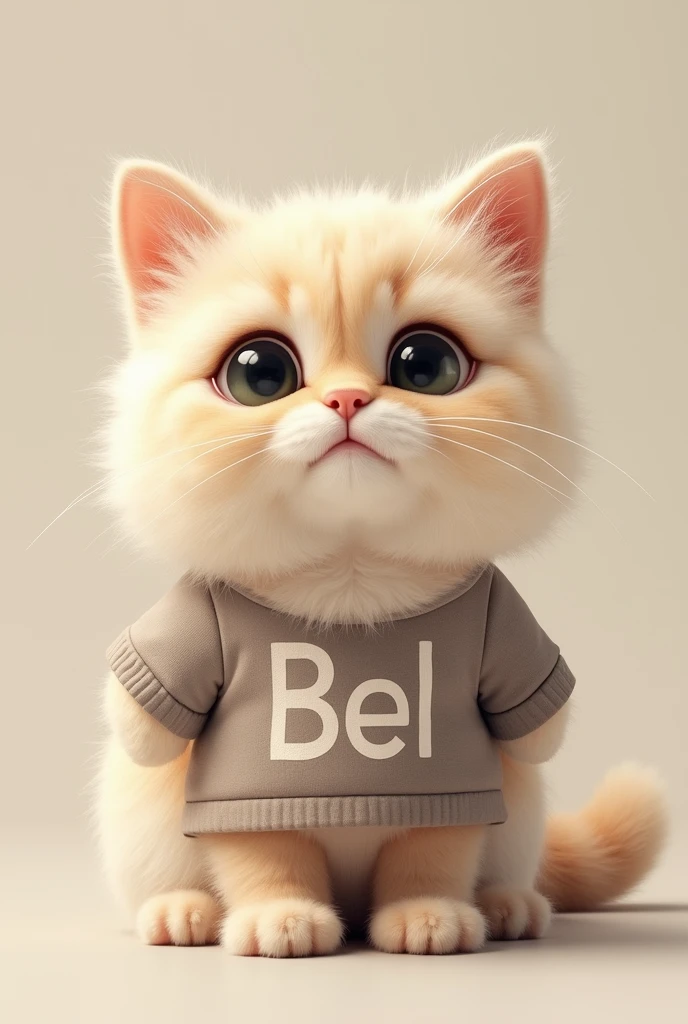 ragdoll cat with shirt on and shirt says bel on it