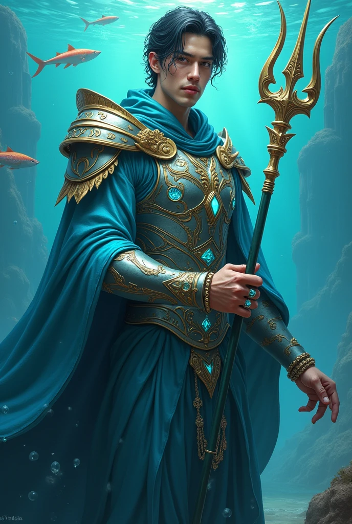 Kim Taehyung as an Atlantean from the kingdom of Xebel