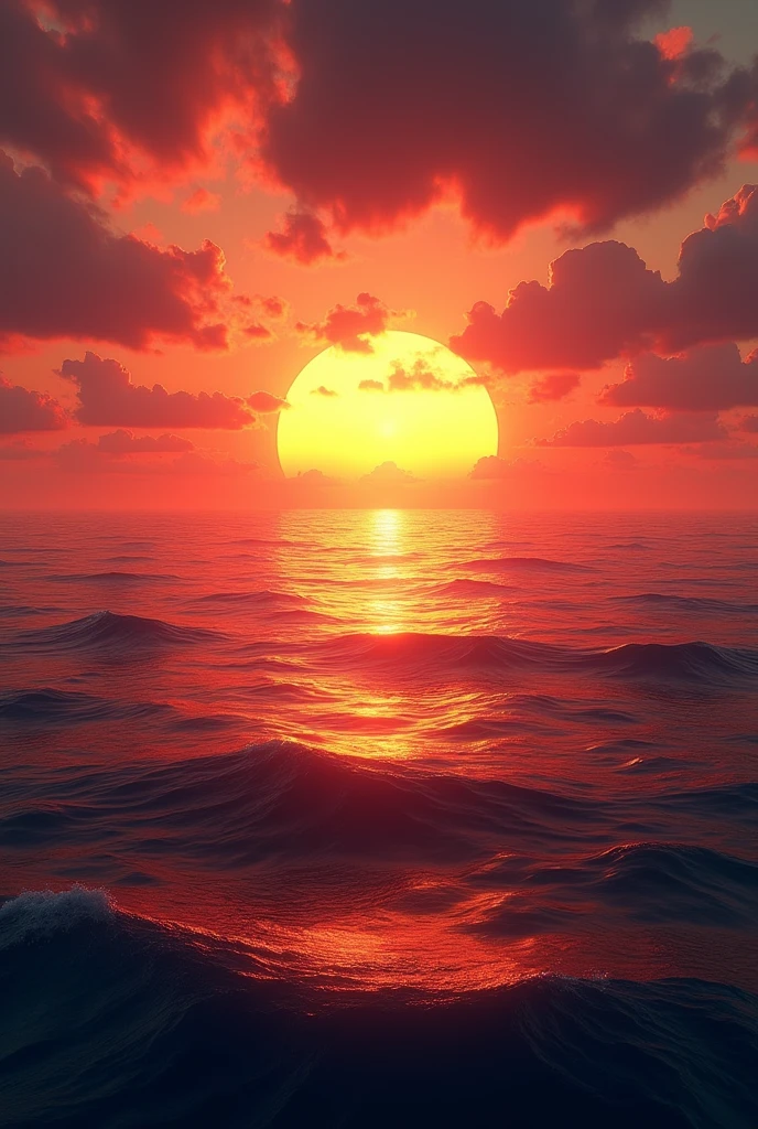 (photorealism:1.2), sunset at sea