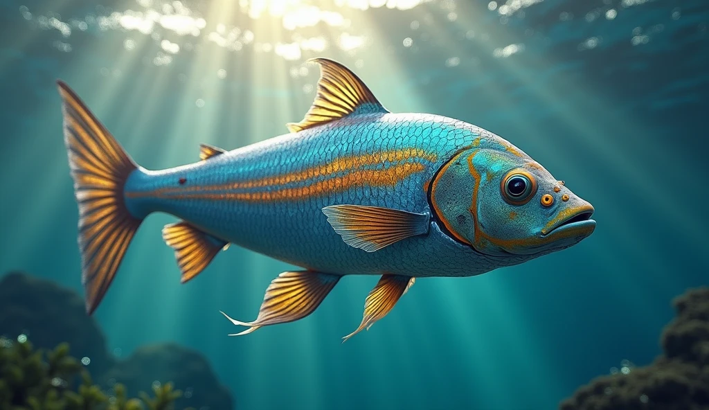 long colorful fish, breathtaking images, high definition. (ultra realistic) extreme details, (best quality, 4k, 8k, high resolution, masterpiece: 1.5)