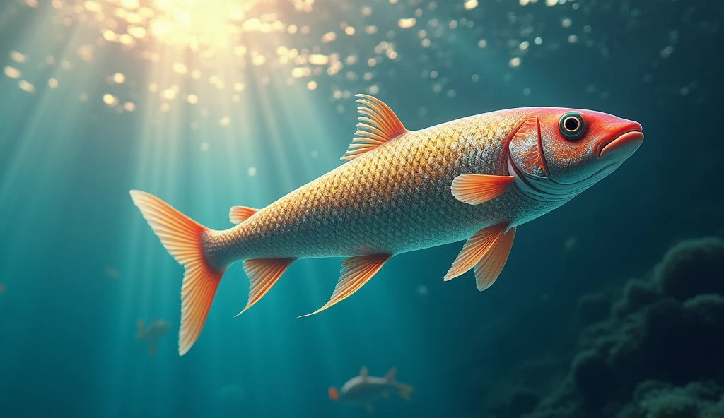 long colorful fish, breathtaking images, high definition. (ultra realistic) extreme details, (best quality, 4k, 8k, high resolution, masterpiece: 1.5)