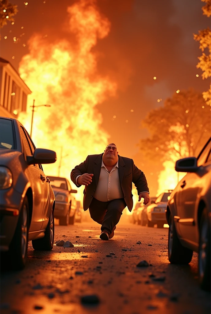 Gru despicable me home now
on fire and everyone running money back grumpy and get the car up