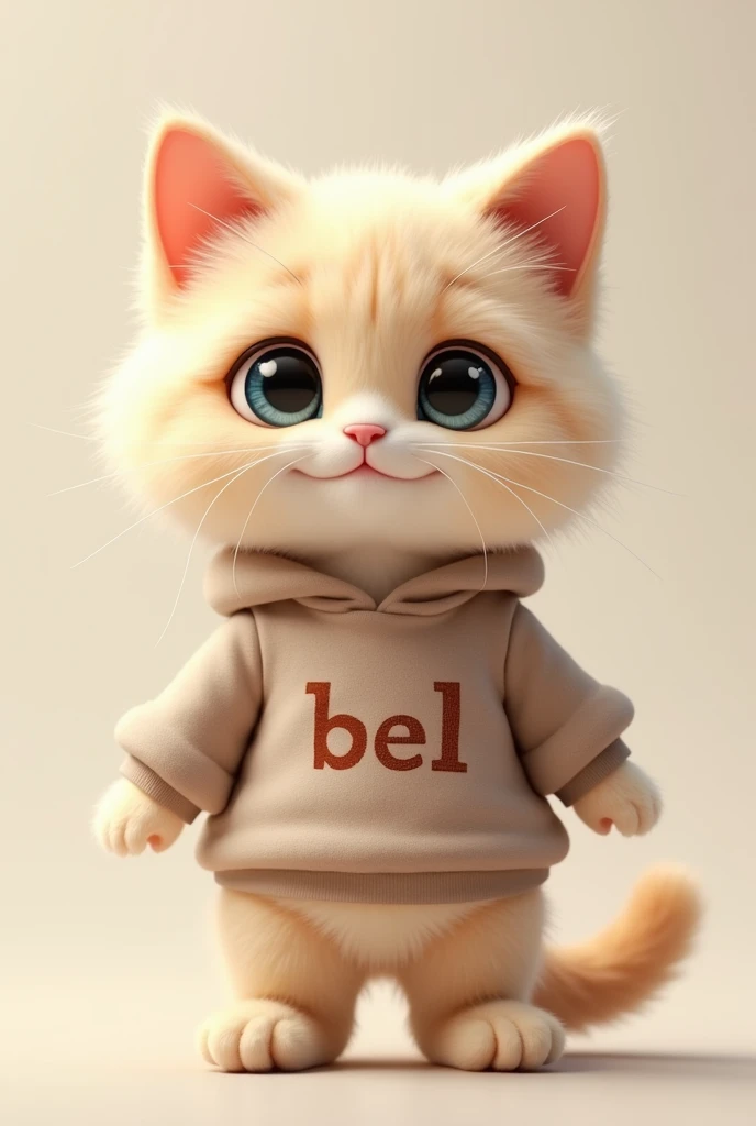 ragdoll cat with shirt on and the words bel in it