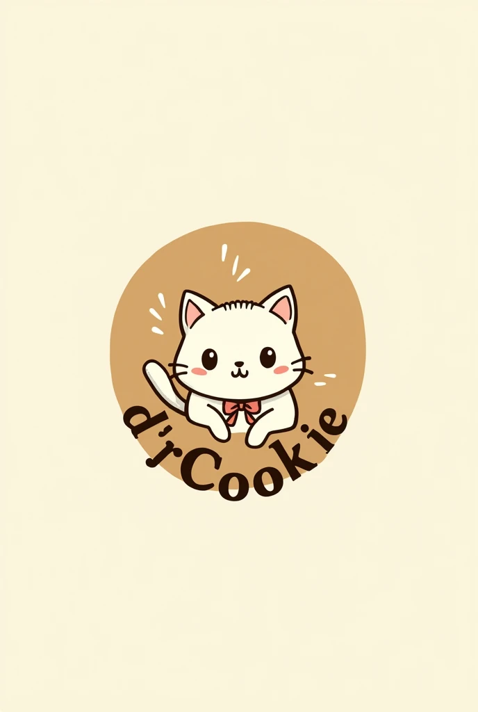 Logo for D'cookie bakery with a cat in the O