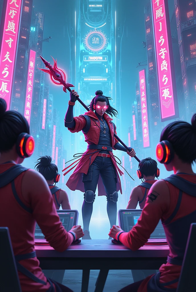 Make a thumbnail of techno gamers playing wukong