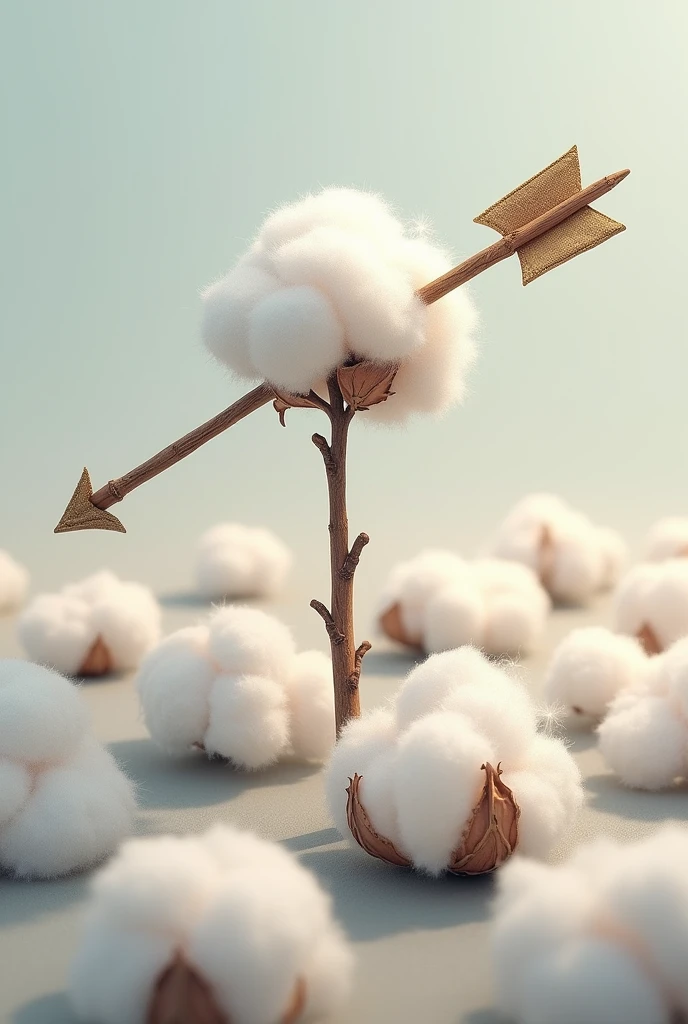 Center of the image: A cotton, represented in its natural form or in its processed form (like cotton balls).
arrow: An arrow coming out of the cotton.
Destino de la arrow: At the end of the arrow, sample fabric made of cotton