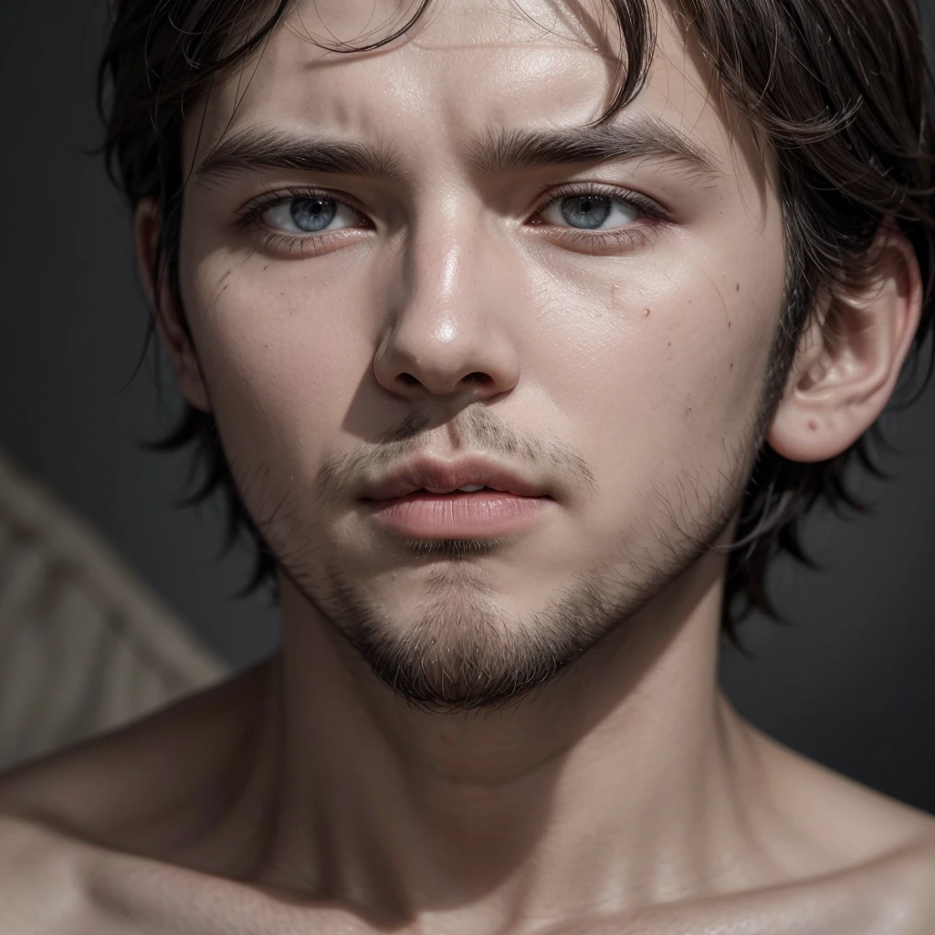 Lucius is a man of average height, with a straight and imposing posture that reflects his inner discipline. His face is marked by strong, defined features, as if sculpted by time. He has a serene, almost unshakable expression, with deep, observant gray eyes that seem to see beyond appearances, piercing directly into the essence of things.His hair is short, a dark shade with gray streaks that suggest wisdom gained over the years. His beard, kept short and well-groomed, follows the same color pattern, reinforcing his image of reflection and calm. The lines on his forehead and around his eyes reveal years of contemplation, but not of worry, as he has accepted the passage of time with the same calmness with which he accepts fate.His skin is a light olive tone, subtly marked by discreet scars, each representing a lesson learned and a challenge overcome. Lucius dresses simply and functionally, preferring clothes in neutral tones like gray, beige, and brown. His tunic or cloak is always clean and well-fitted, without unnecessary adornments, reflecting his preference for simplicity and utility over ostentation.His voice is deep and calm, with a firm yet unhurried tone, as if each word is carefully chosen to convey clarity and wisdom. When he speaks, those around him feel the strength of his presence, not because of the volume of his voice but because of the depth of his words and the serenity that emanates from him.