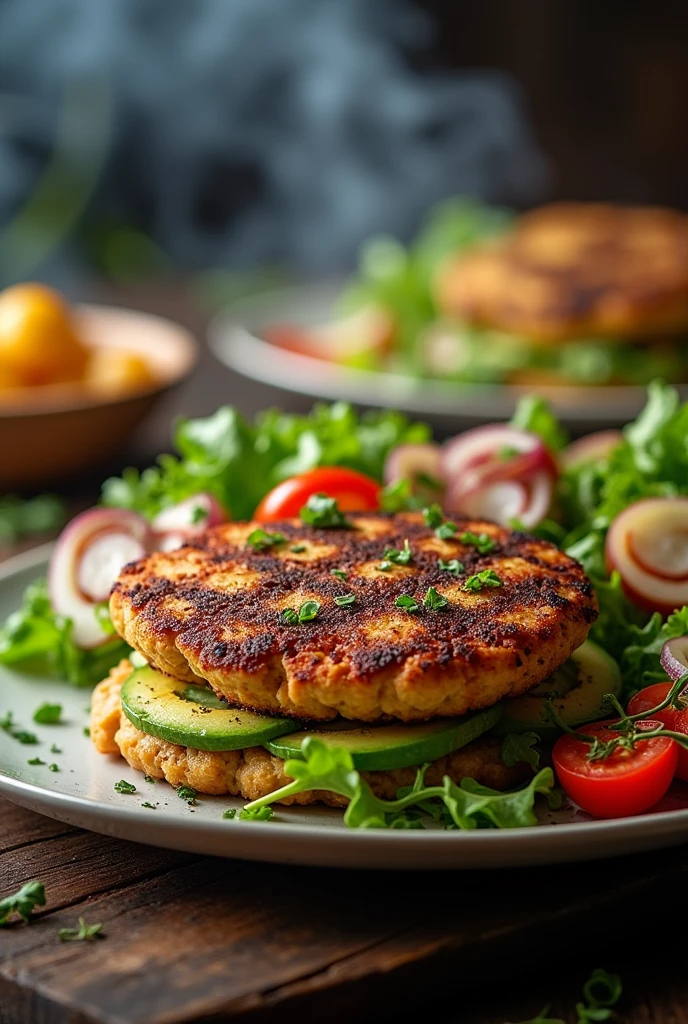 Replace animal protein with grilled tofu or chickpea burgers.