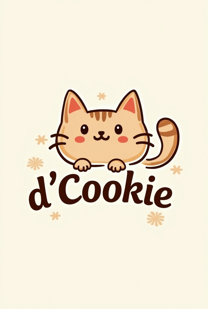 Isologo for D'cookie pastry shop with a cat in the text
