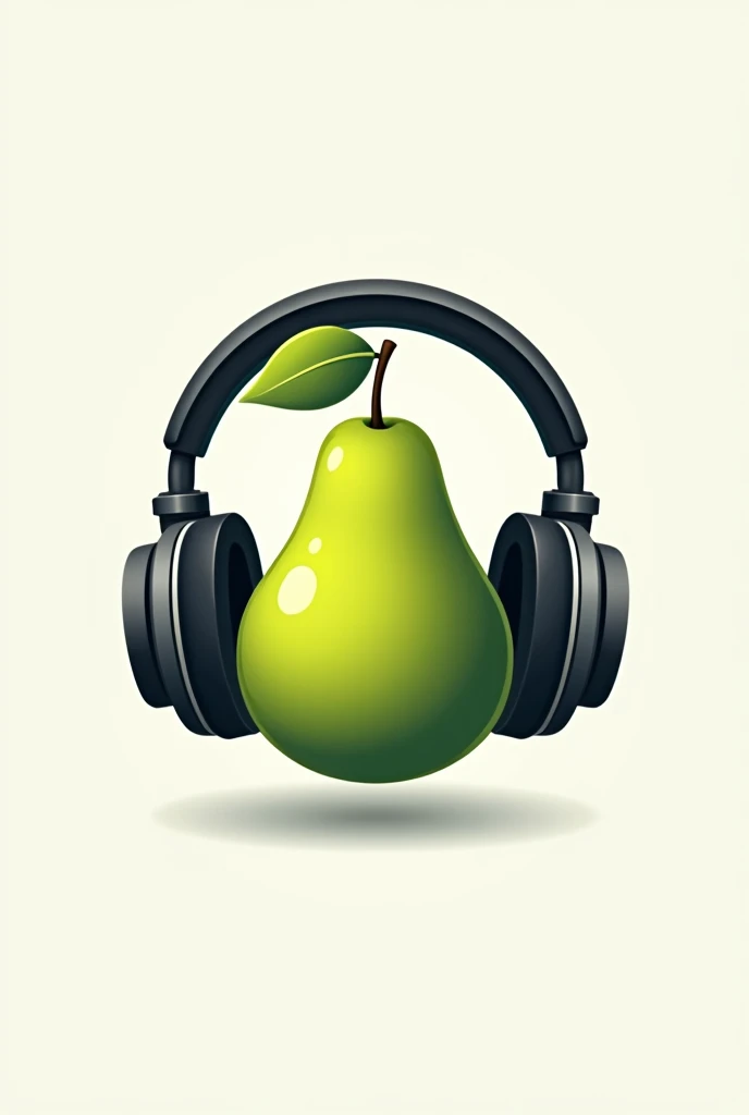 logotype, pear fruit, usando headset gamer