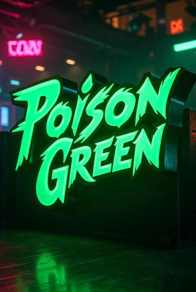 Lettering, CLUB, Lettering in Poison Green