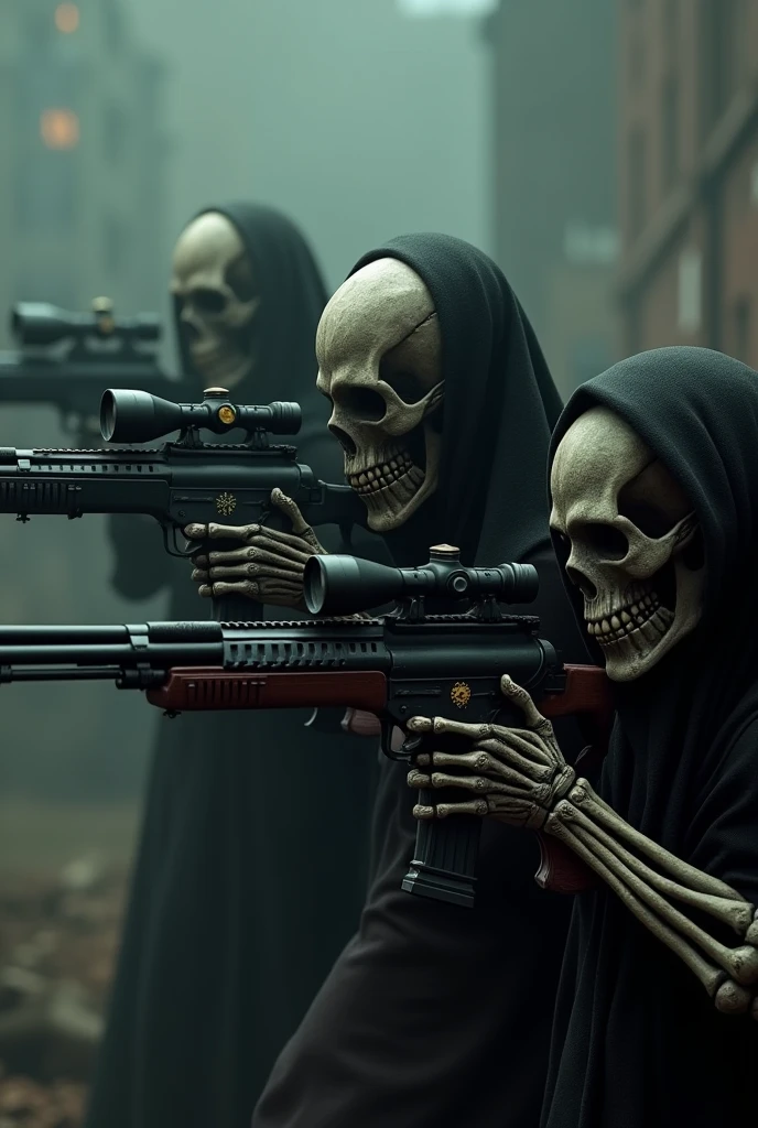 calabera with rifles