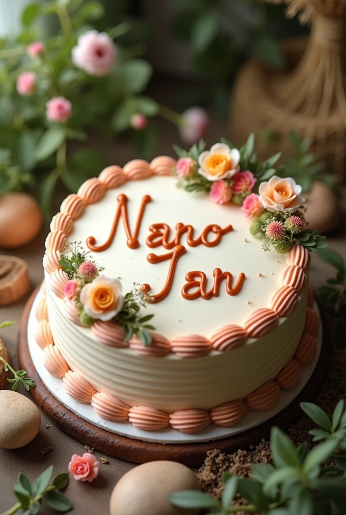 Birthday cake with name on it NANO JAN and natural more natural