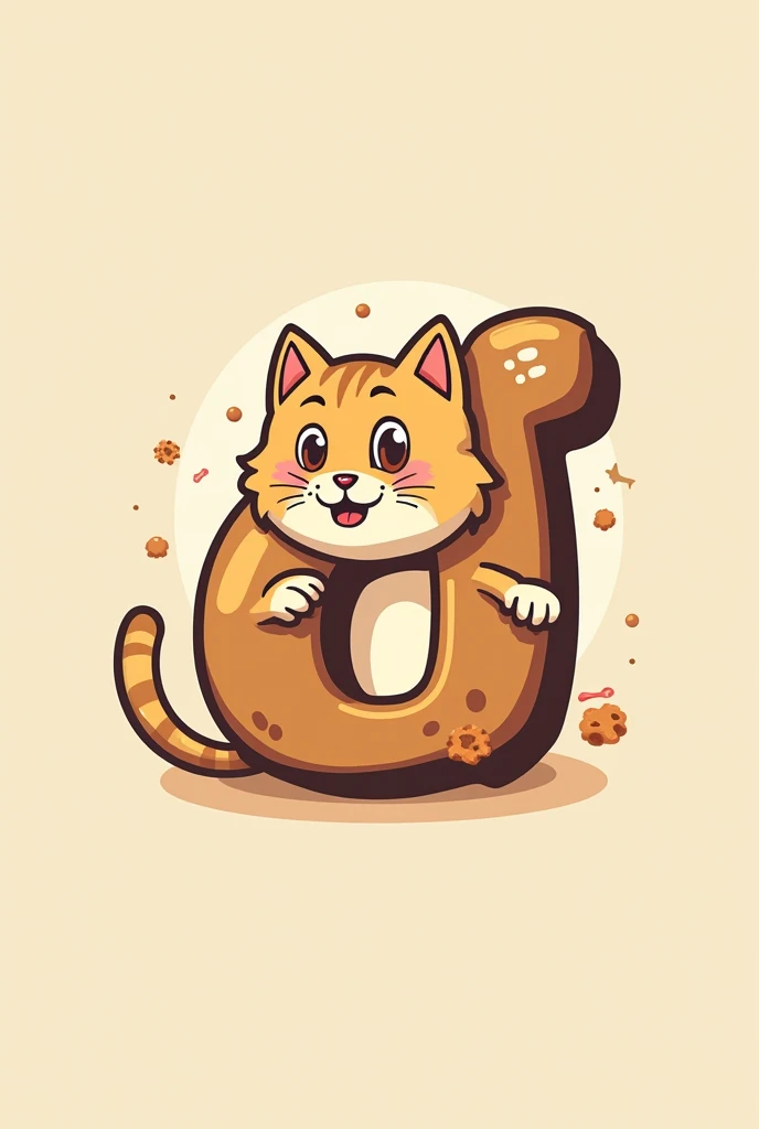 Isologo for D'cookie bakery and one letter is a cat
