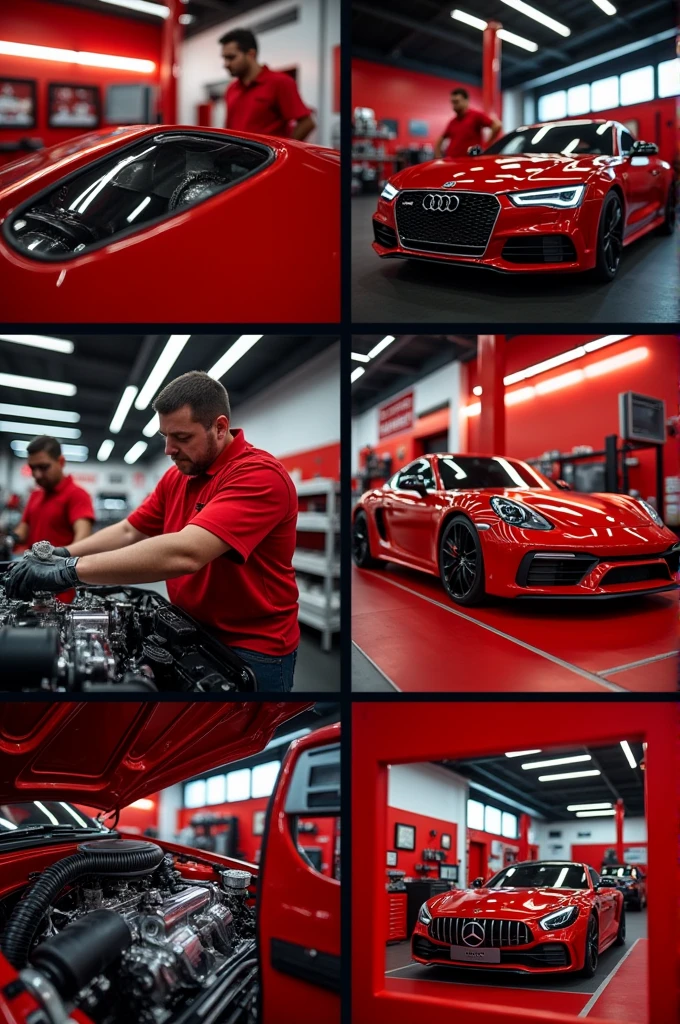 Instagram featured images about auto repair shop in red theme