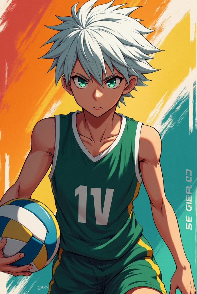 Generates an image of Haikyuu's lev Haiba painting
