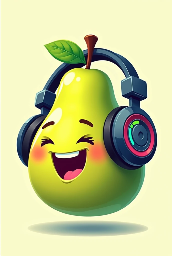 logotype, happy pear fruit, usando headset gamer