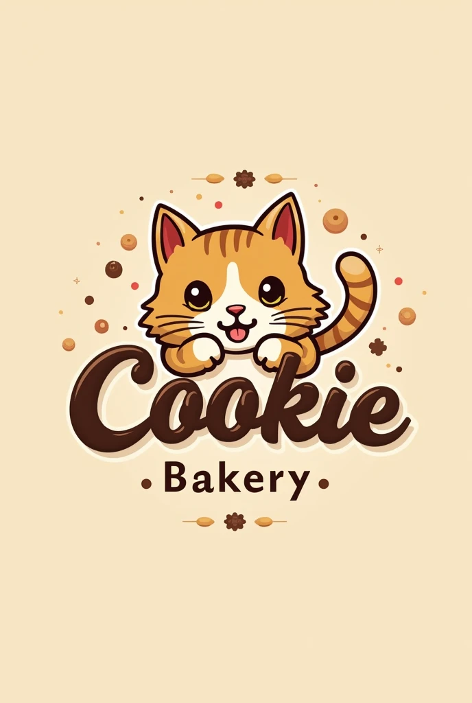 Isologo for D&#39;cookie bakery and one letter is a cat