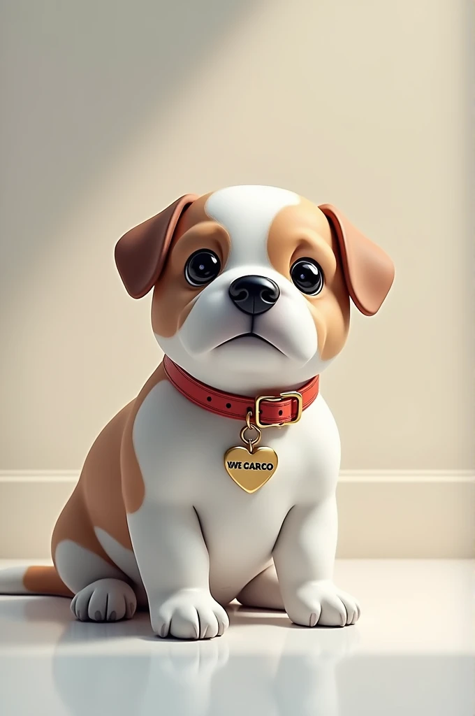 Make an image for an Instagram post where a new product is presented, which is a dog collar tag., This can be personalized with the pet's name., He also adds in letters that it will be available soon and adds in letters “@“amigosdepata” which is the name of the business
