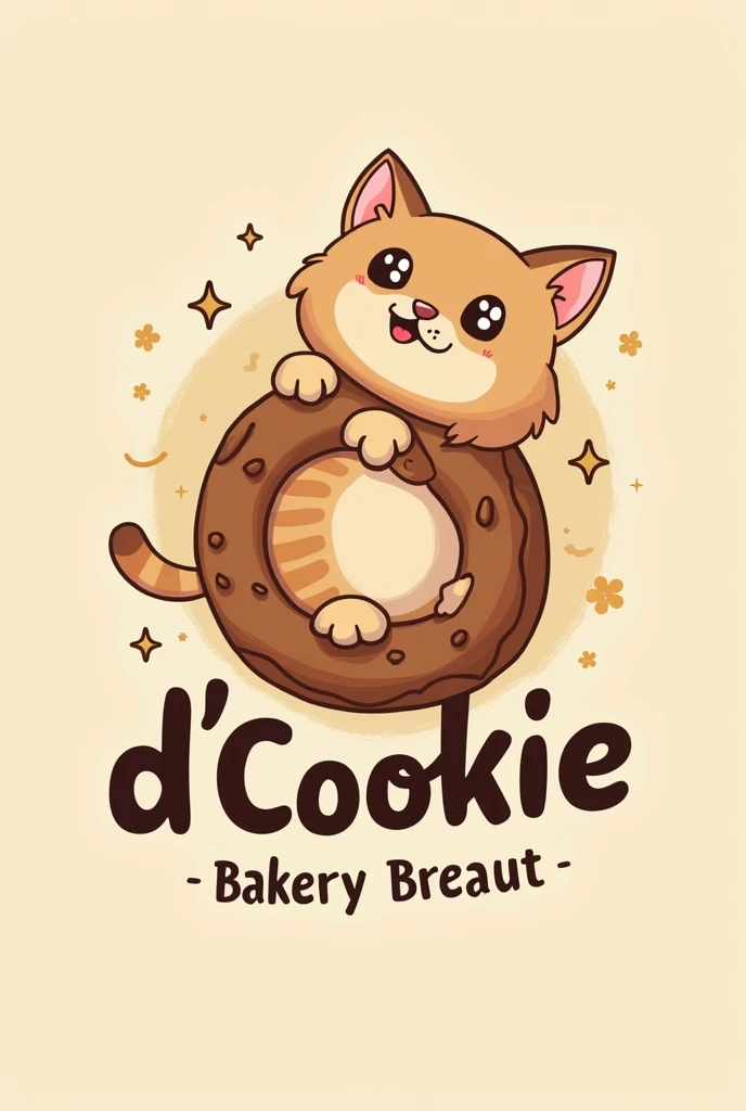 Isologo for D&#39;cookie bakery and one letter is a cat