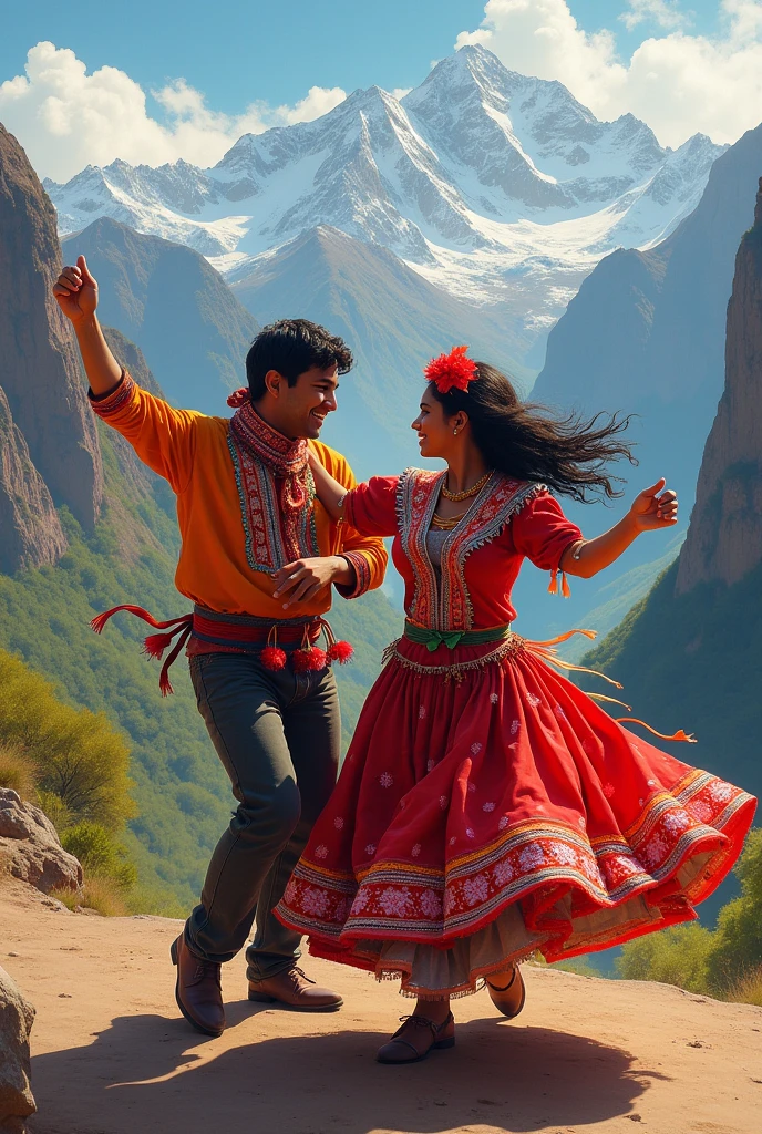 A couple from the tuntuna dance of Peru