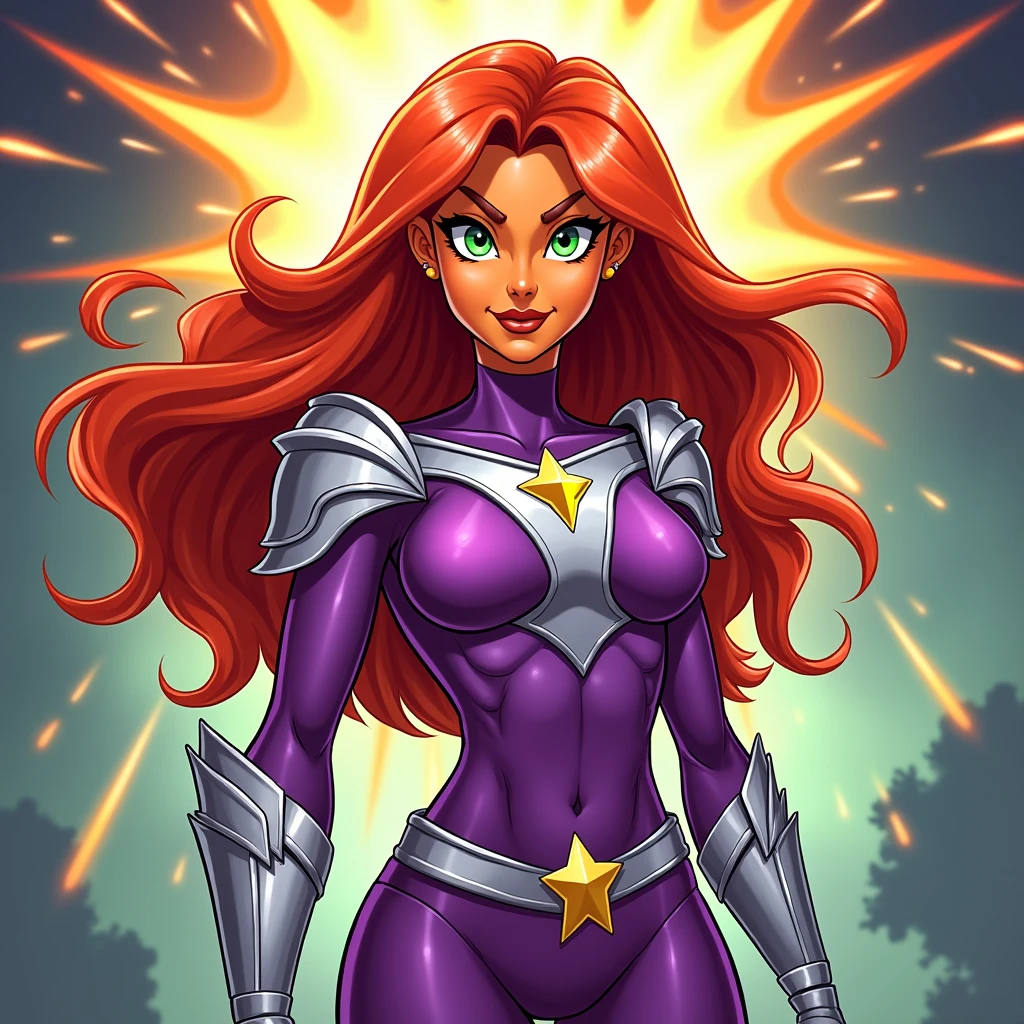 Cool cartoon design of Starfire in Teen Titans
