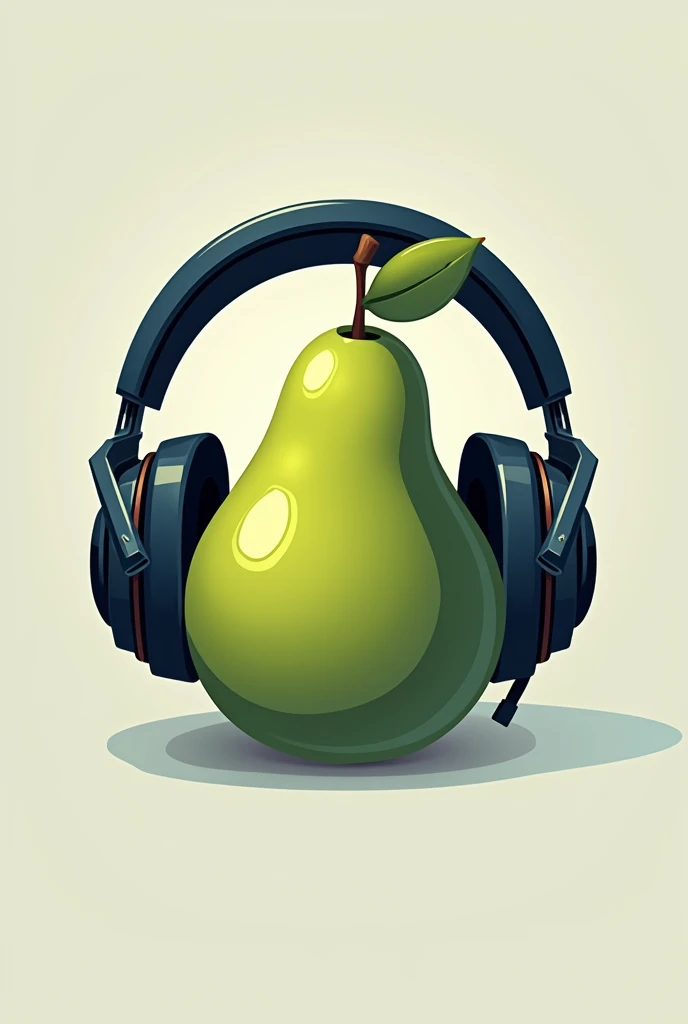 logotype, pear fruit, usando headset gamer
