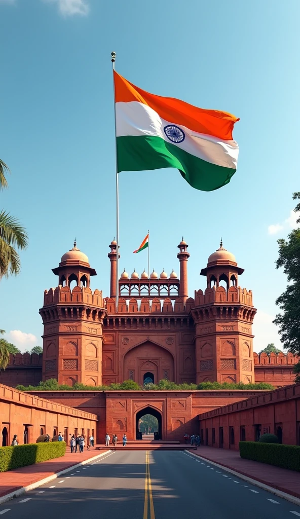 Red fort Indian flag 