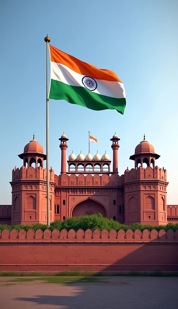 Red fort Indian flag