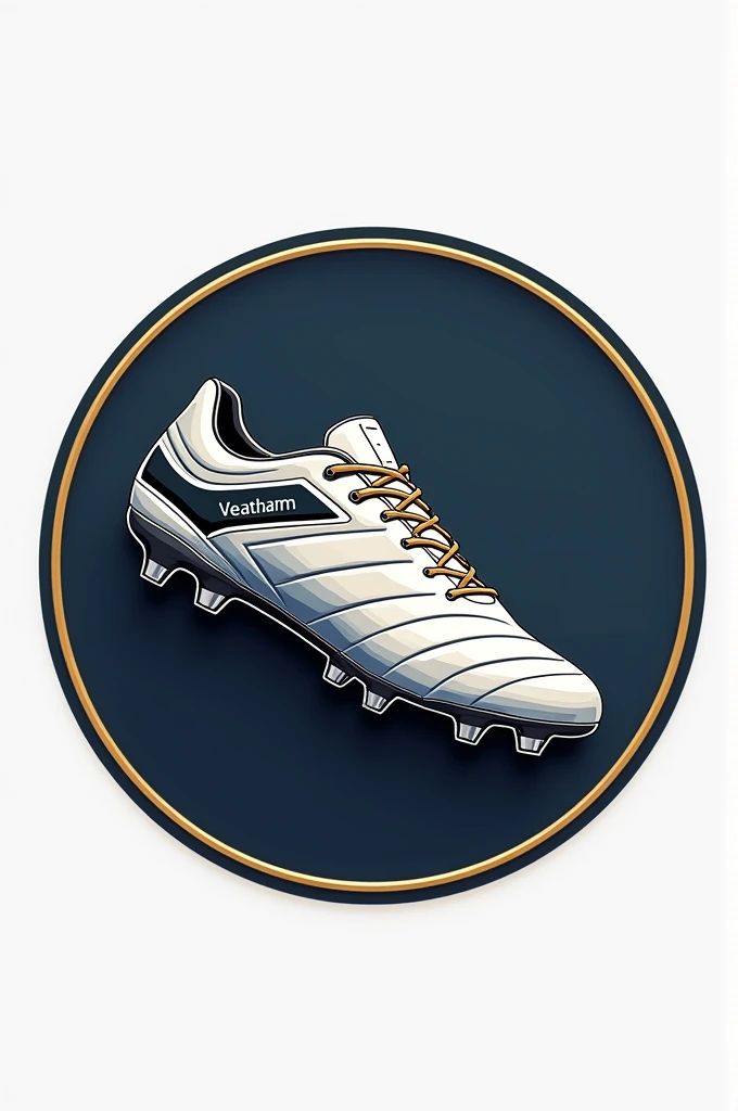a logo of a football team, a circular logo with a football boot