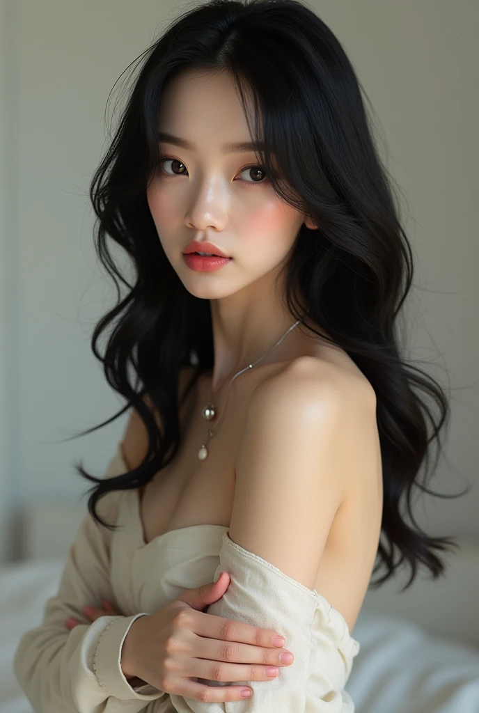 Make a woman short, white, japanese, very beautiful and hot