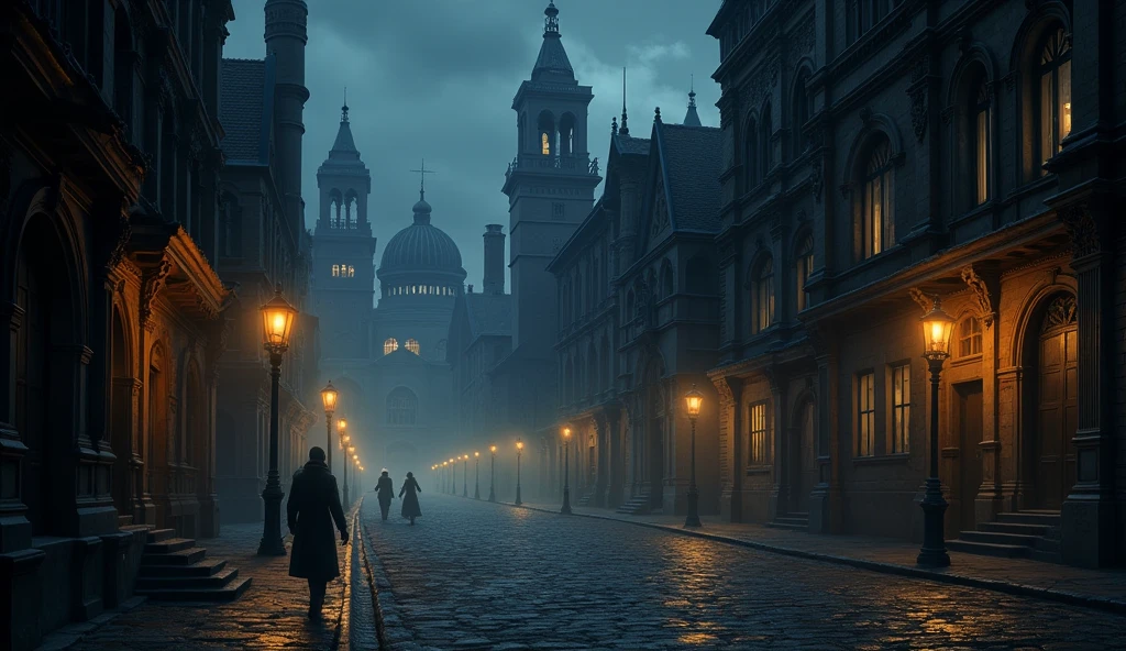 Night time in king city old era