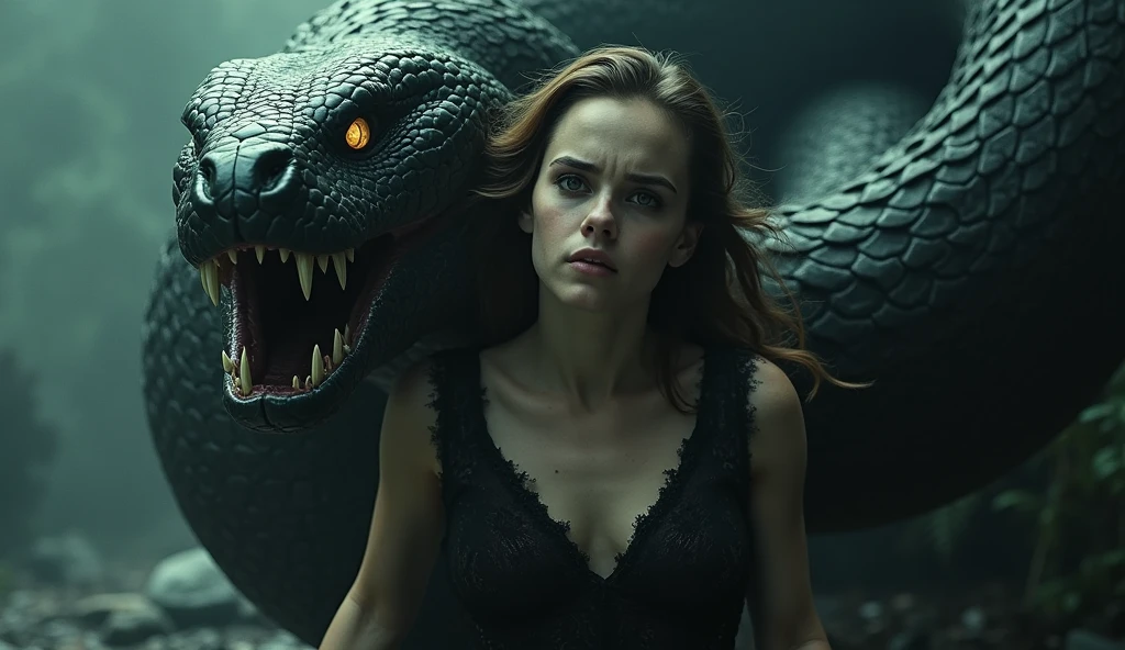 Emma watson being swallowed by a giant snake 